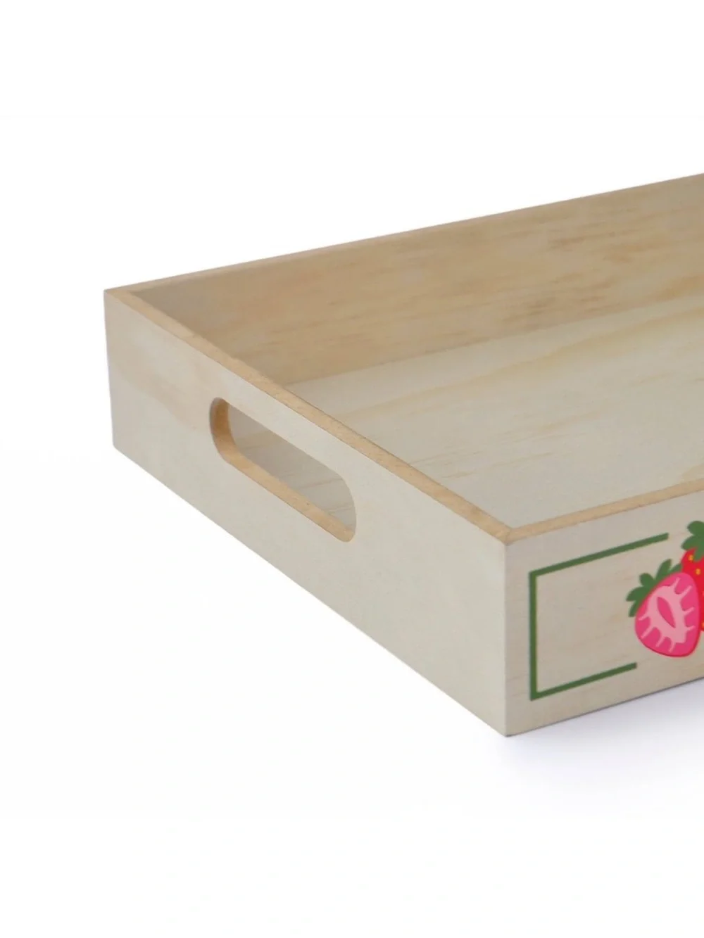 Wooden Serving Tray with “Fresh & Local Strawberries